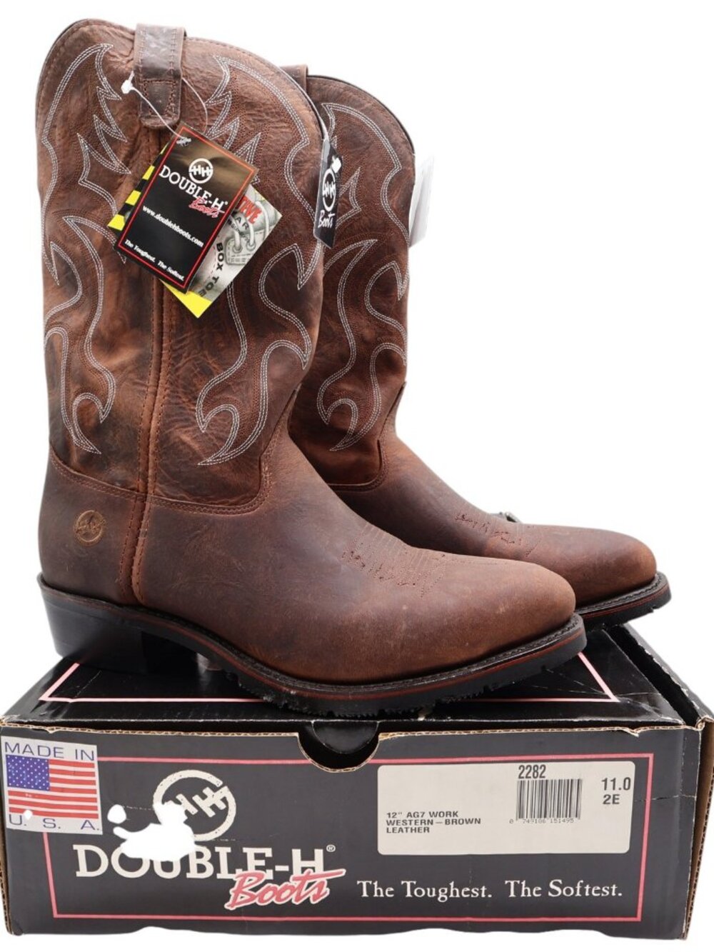 Double-H Boots Mens 11 2E USA Steel Toe AG7 Work Western Cowboy Boots NIB 2282